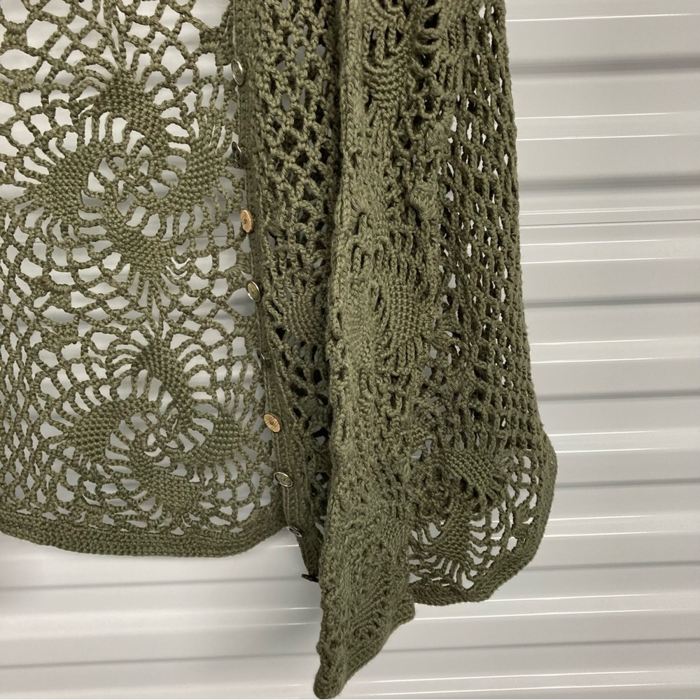 Pur Sage Green Open Knit Cardigan - Picture 7 of 14